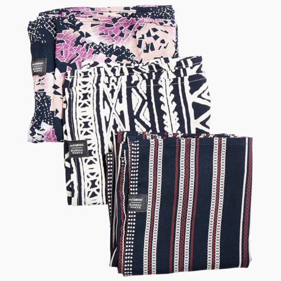 Buddha Pants Unisex One Size Boho Fashion Hippie Bandana Variety (3 Pack) Black - Picture 5 of 8